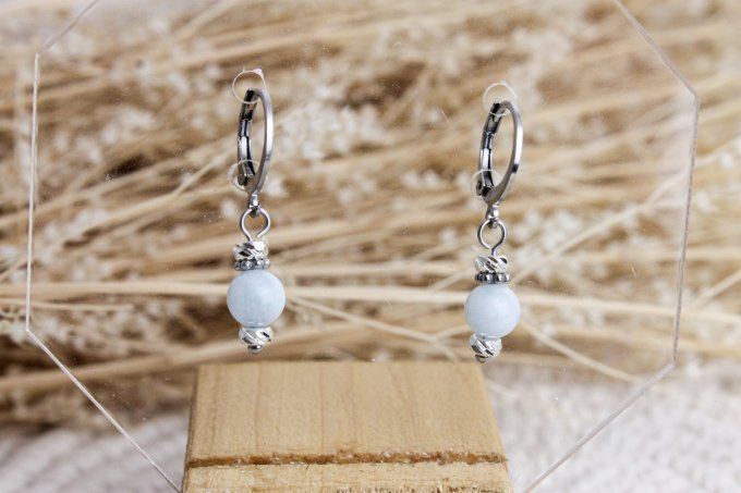 Boucles d'oreilles Aigue-marine