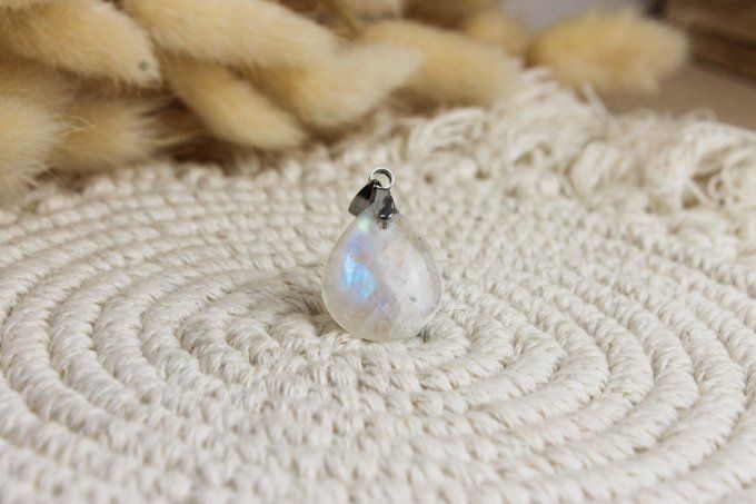 Pendentif Labradorite blanche 