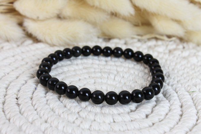 Bracelet Obsidienne doré