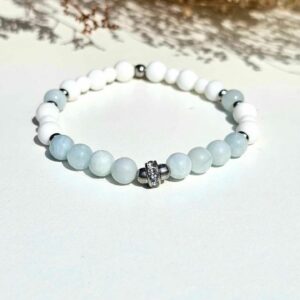 Bracelet élastique simple Aigue marine