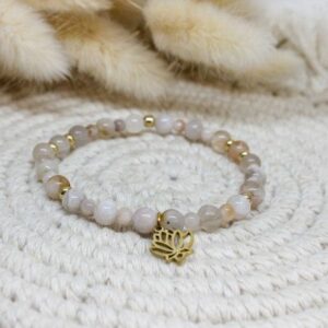 Bracelet Agate Fleur de Cerisier – Douceur & Sérénité
