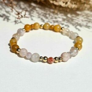 Bracelet Aventurine jaune et Agate fleur – Légèreté & Sérénité intérieure