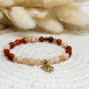 Bracelet Aventurine pêche & Cornaline – Spontanéité & Joie de vivre