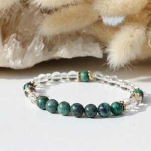 Bracelet Azurite-Malachite et Cristal - Conscience – Authenticité