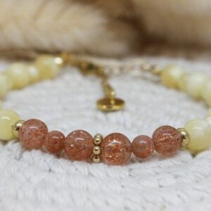 Bracelet Calcite jaune et Pierre de soleil