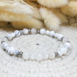 Bracelet Howlite et Sélénite