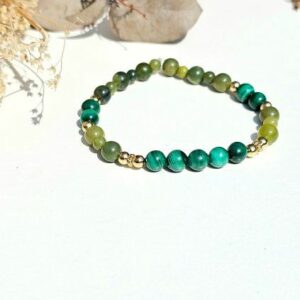 Bracelet Jade Néphrite / Malachite
