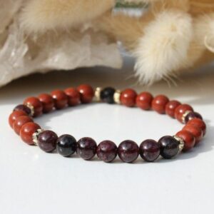 Bracelet Jaspe rouge et Grenat