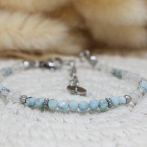 Bracelet Larimar et Cristal