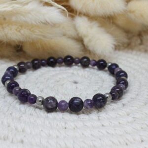Bracelet Lépidolite et Améthyste
