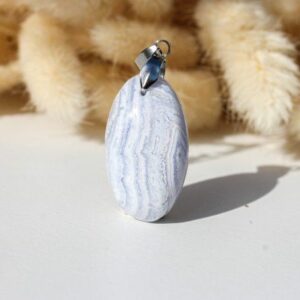 Pendentif Calcédoine bleue